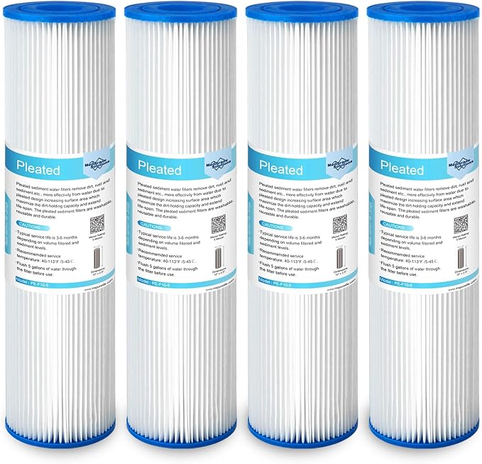 Membrane Solutions 5 Micron Pleated Polyester Sediment Water Filter 10"x2.5"