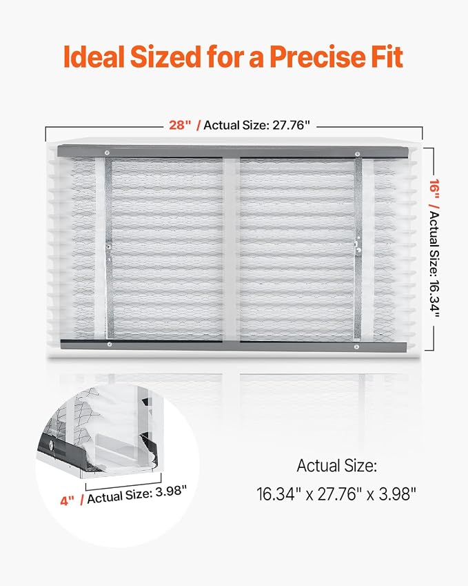VEVOR 16x28x4 Furnace Air Filter, MERV 13 Pleated HVAC AC Replacement,