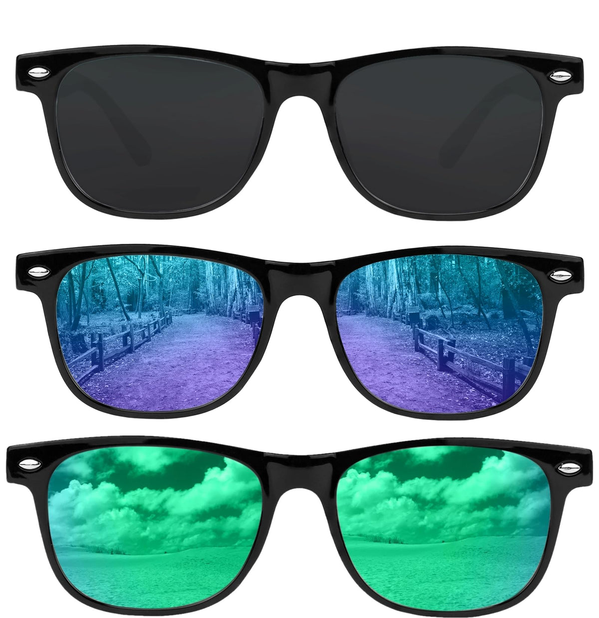 Yogo Vision Kids Sunglasses Polarized Frame Sunglasses for Kids Boys Girls (3 Pack Age 3-10)