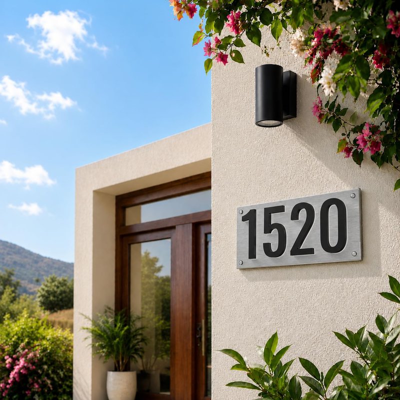 7 Inch LED House Numbers, ABS-Polymer, Premium Quality, Backlit LED 5000K Illuminated Home Address Number, Lighted House Numbers, Modern Address Numbers (0, Black)