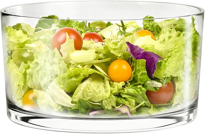 Glass Salad Bowl - Versatile 118oz Trifle and Fruit Bowl - Elegant & Long-Lasting for Serving Salads, Dessert