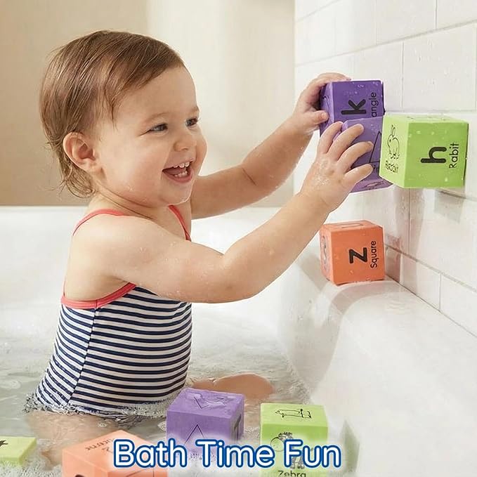 BOHS Foam Learning Blocks - Number,Alphabet,Shapes,Sight Words - Quiet,Safe and Soft Stacking Toys for Toddlers,30pcs,1.96 in(5cm)/piece