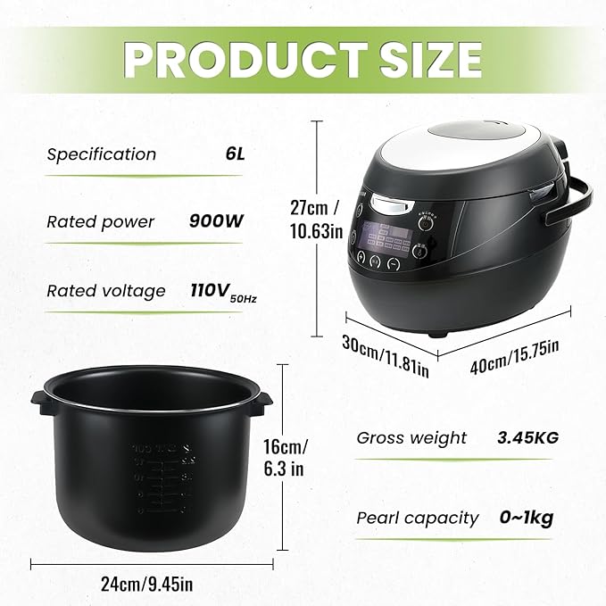 YIRCELOM 6L Boba Cooker Commercial, Automatic Boba Maker Machine