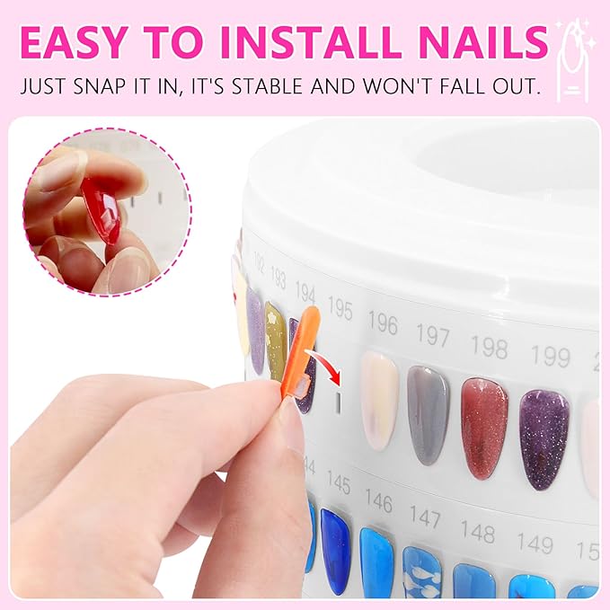 I·B·N G Nail Polish Display Book 200 Colors, Professional Nail Color Display Show Nails Sample Book (CS200)