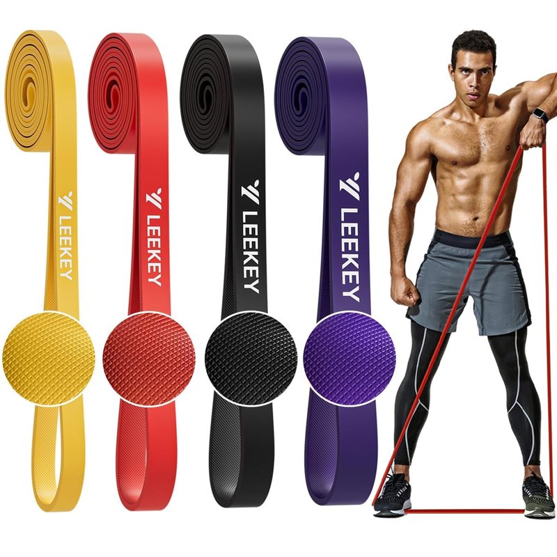 LEEKEY Pull Up Assistance Bands,Muit Levels Resistance Bands for Senior/Adults,Exercise Bands with Door Anchor, Strength Bands for Fitness Training, Physical Therapy,Home Gym Workouts