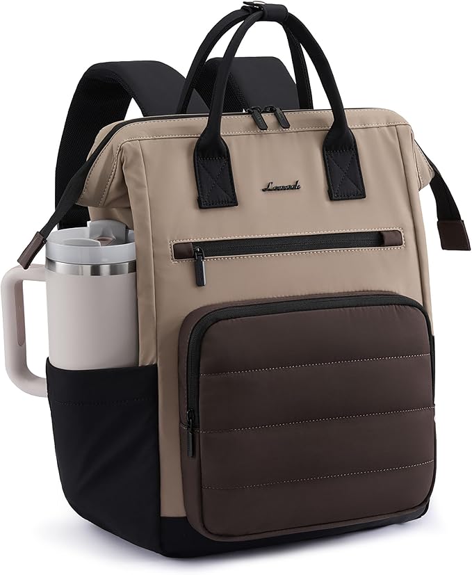 LOVEVOOK Puffer Laptop Backpack for Women, 15.6 Inch Work Backpack purse for Nurse Teacher, College Bookbag Personal Item Travel Bag Computer Daypack for Daily Commute