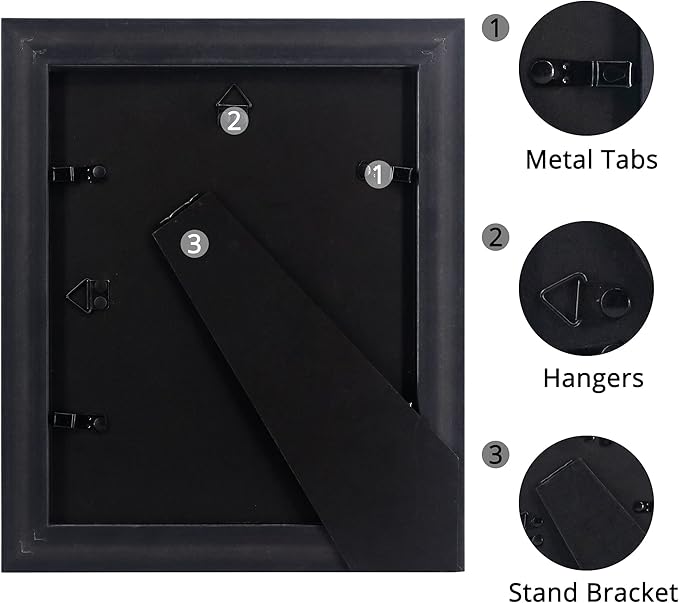 GraduatePro 8x10 Picture Frame for Tabletop Display and Wall Mounting Wooden 2 Pieces Mahogany with Gold Beaded Collage Brown
