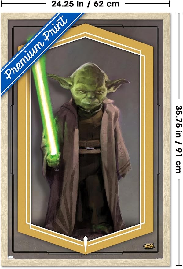 Trends International Star Wars: The High Republic - Yoda Wall Poster, 34L x 22.4W, Blonde Framed Version