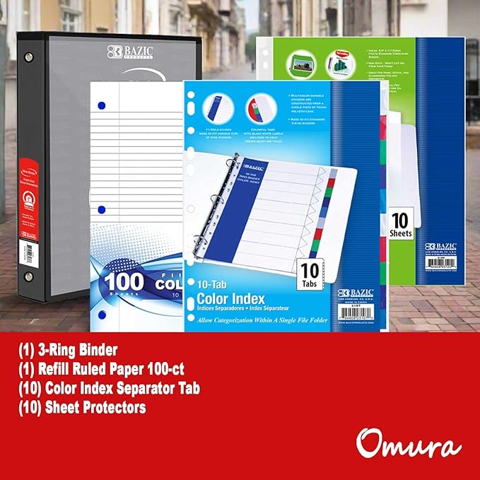 OMURA Learning | Primary Back-to-School Supply Box for All-in-One Student Essentials Set | Composition Book Ruler | Ideal School Supplies Gift | 70 Count (Middle/High School | Pallet)