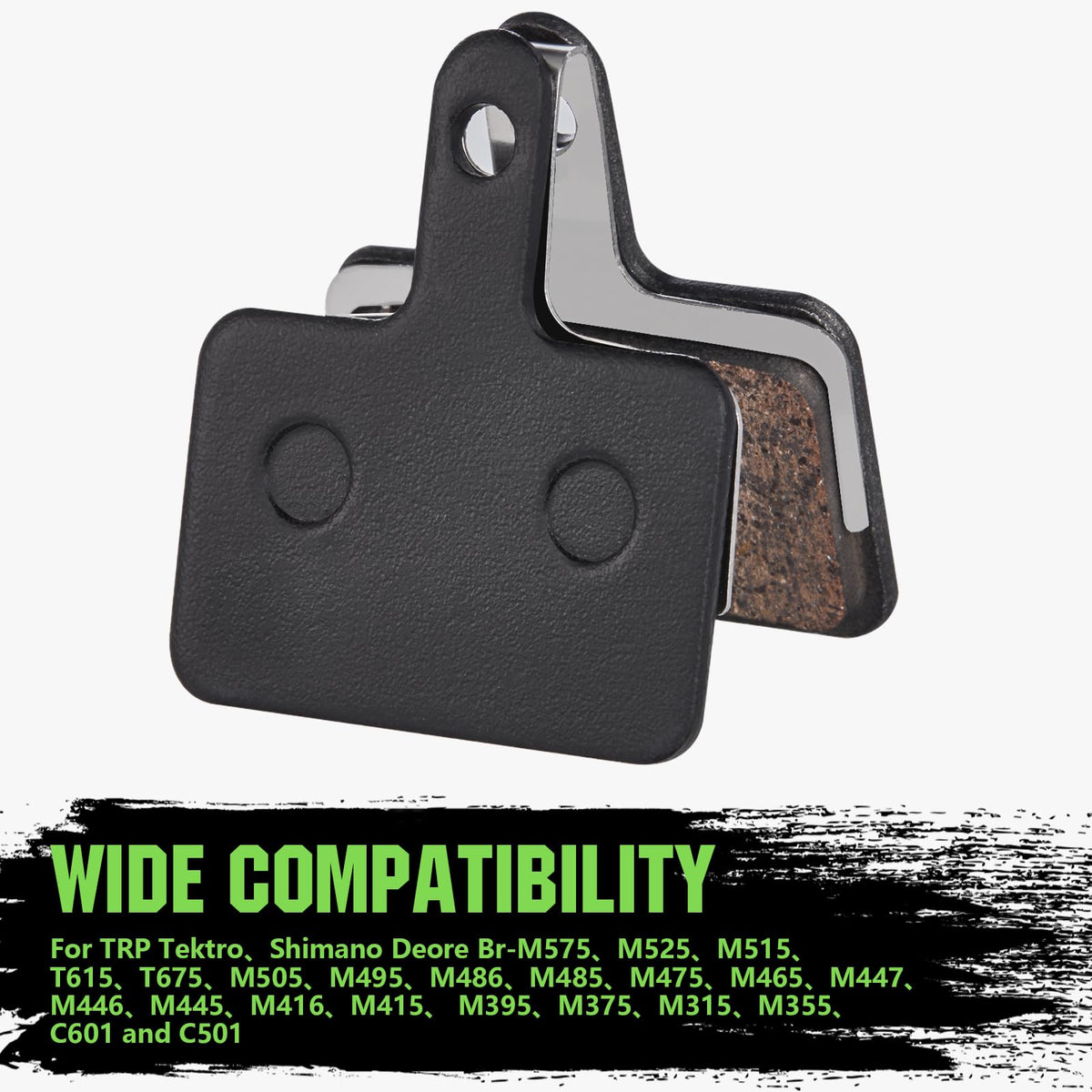 Zacro 2 Pairs Bike Brake Pads, Ceramic Bicycle Disc Brake Pads Fit for Tektro Shimano TRP Deore Br-M575 B01s Mt200 M525 M515 T615 T675 M505 M495 M486 M485, Mountain MTB Ebike Brake Pads Replacement