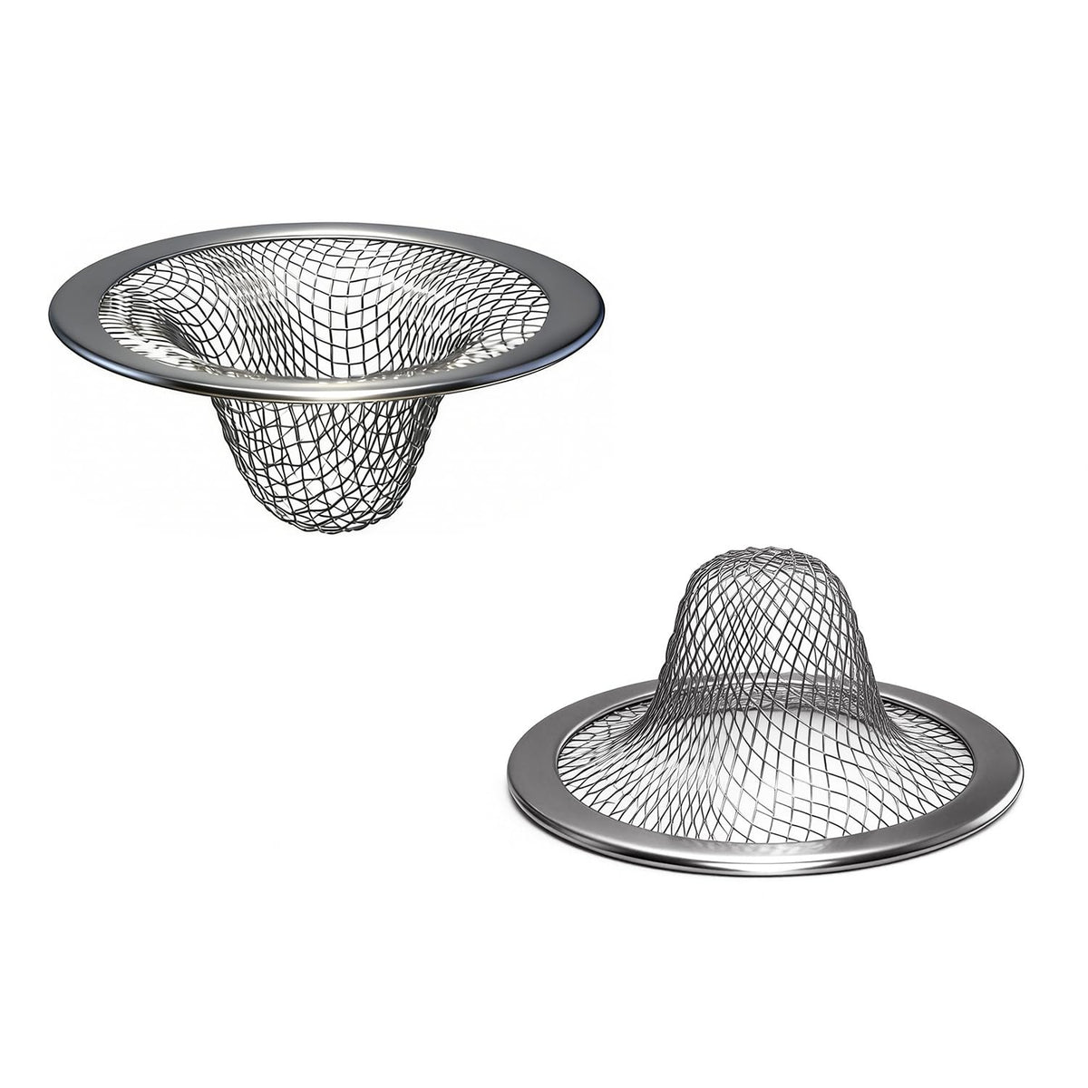 Huntonry 2.215" Top Diameter, 1.0" Basket Small Bathroom Sink Strainer, Little Drain Mesh, Utility, Slop, Laundry, RV and Lavatory Sink Drain Strainer Hair Catcher. Stainless Steel.