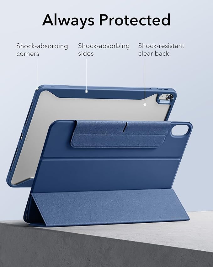 ESR for iPad Air 13 Inch Case M4/M3/M2 (2026/2025/2024) with Pencil Holder, Removable Magnetic Cover, Vertical Stand, Fully Supports Pencil Pro and Pencil(USB-C), Rebound 360 Series, Blue