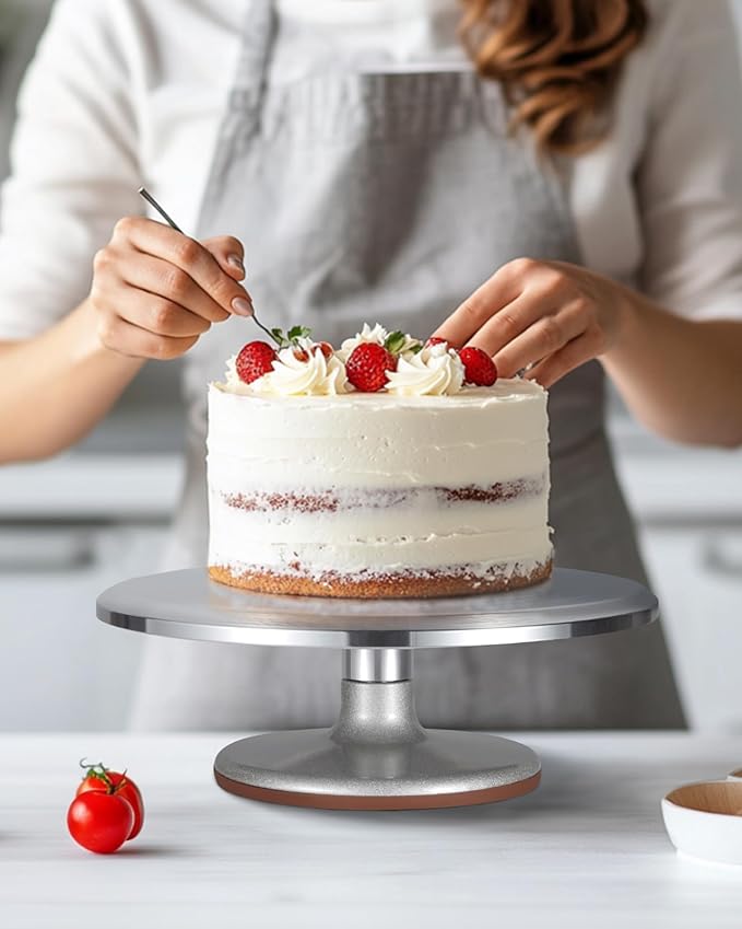 Puroma Aluminum Cake Turntable Rotating Decorating Kits for Cake Cupcake
