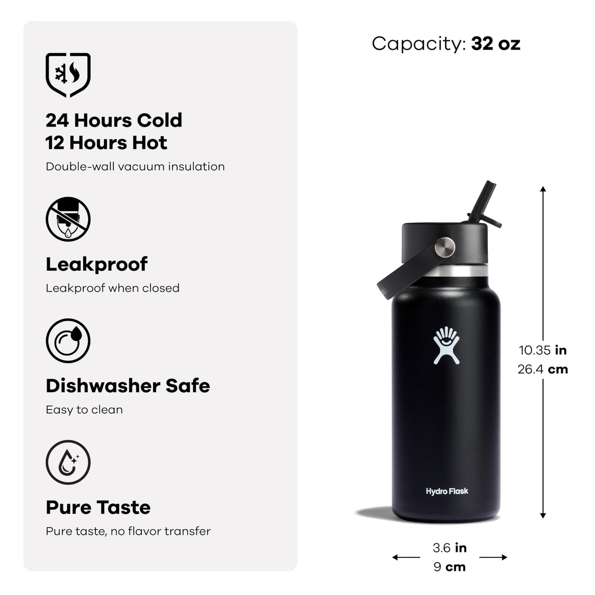 Hydro Flask 32 Oz Wide Flex Straw Cap Fir