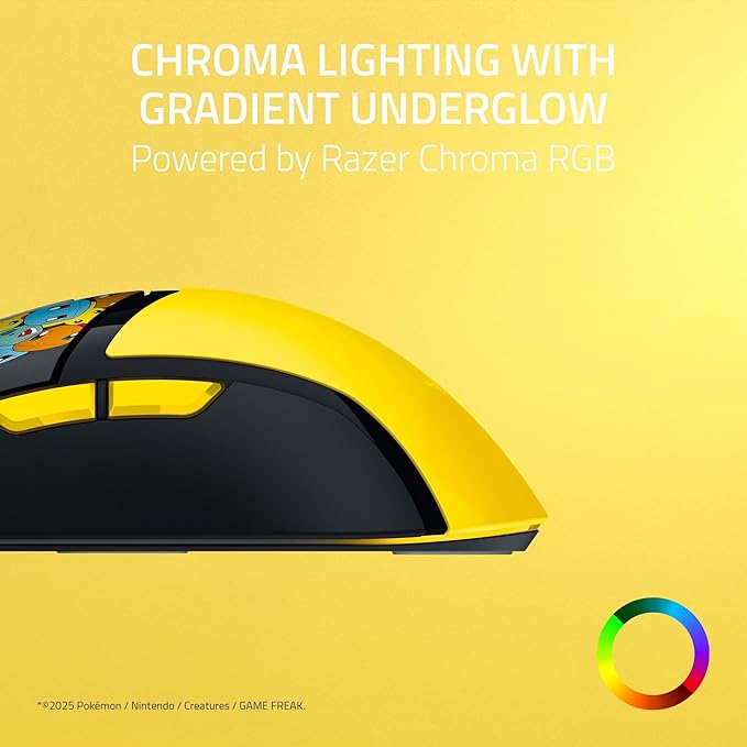 Razer Cobra Wired Gaming Mouse: 58g Lightweight - Gen-3 Optical Switches - Chroma RGB Lighting - Precise 8500 DPI Optical Sensor - 100% PTFE Mouse Feet - Speedflex Cable - Pokémon Edition