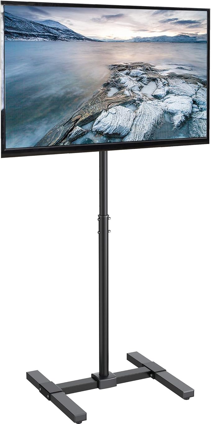 VIVO TV Floor Stand for 13 to 50 inch Flat Panel LED LCD Plasma Screens, Portable Display Height Adjustable Mount STAND-TV07…