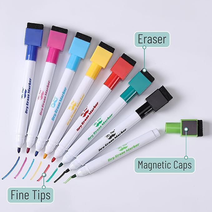 Mr. Pen- White Board, 12.5" x 9.5" with 8 Markers and 2 Magnets, Magnetic Dry Erase Board for Wall