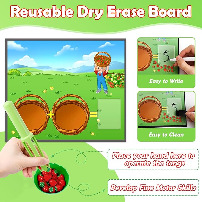 Math Board Games for Kids with Dice Poppers,Math Manipulatives,Dice Games,Addition Subtraction Games,Math Counters,Counting Toys,Fine Motor Toys,Kindergarten Classroom Homeschool Supplies