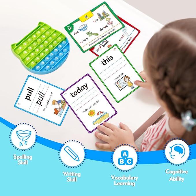 Sight Word Flash Cards Kindergarten, Sight Word Phonics Spelling Games, Preschool First Words Flashcards for Toddlers 3-5 Years, Learning to Read, Site Words Phonics Flash Cards Kindergarten