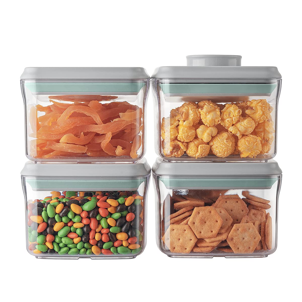 Ankou 400ml Meal Prep Container Set of 4 Pink Tritan Plastic Food Storage Containers with Lids, Airtight Leakproof Pop Top Lid Bowl for Breakfast Leftovers