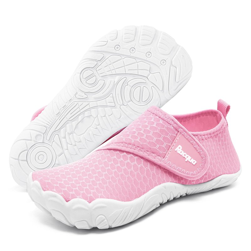 Racqua Girls Kids Water Shoes Non-Slip Swim Beach Outdoor Sports Lightweight Shoes Pool Breathable Quick Dry Aqua Shoes Pink Big Kid 2