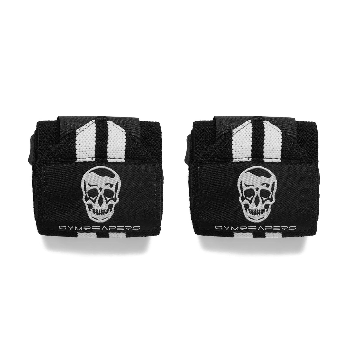 Gymreapers Weightlifting Wrist Wraps (Competition Grade) 18" Professional Quality Wrist Support with Heavy Duty Thumb Loop - Best Wrap for Powerlifting, Strength Training, Bodybuilding(White,18")