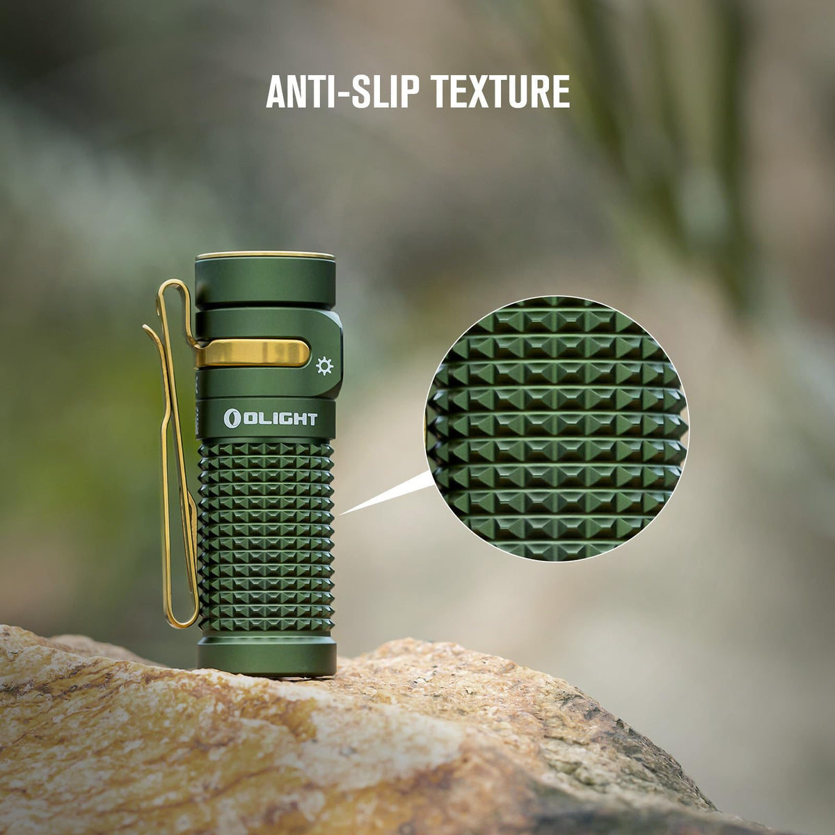 OLIGHT Baton4 Rechargeable EDC Flashlight, Bright Small Flashlight 1300 Lumens with MCC Charging Cable, IPX8 Waterproof, Multiple Modes Pocket Light for Home, Camping, and Emergencies (OD Green)