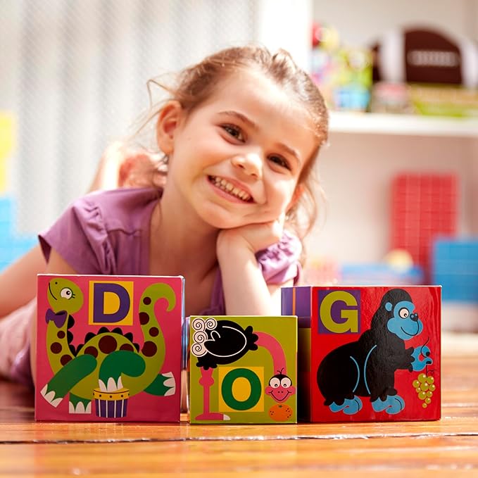 Melissa & Doug Deluxe 10-Piece Alphabet Nesting and Stacking Blocks - FSC Certified
