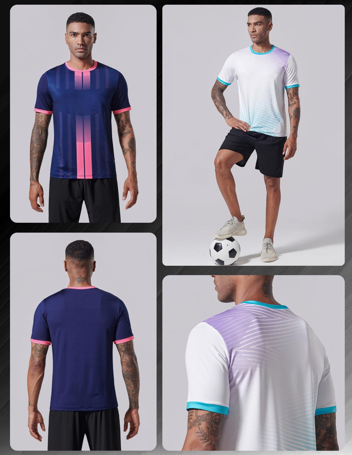 5 Pack Men’s Active Quick Dry Crew Neck T Shirts | Athletic Running Gym Workout Short Sleeve Tee Tops Bulk (Set 13, 4X-Large)