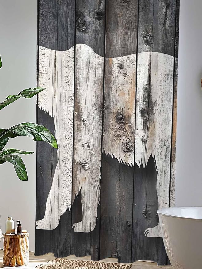 Sheer Curtains 84 Inches Long, Farmhouse Country Vintage Wood Grain Privacy