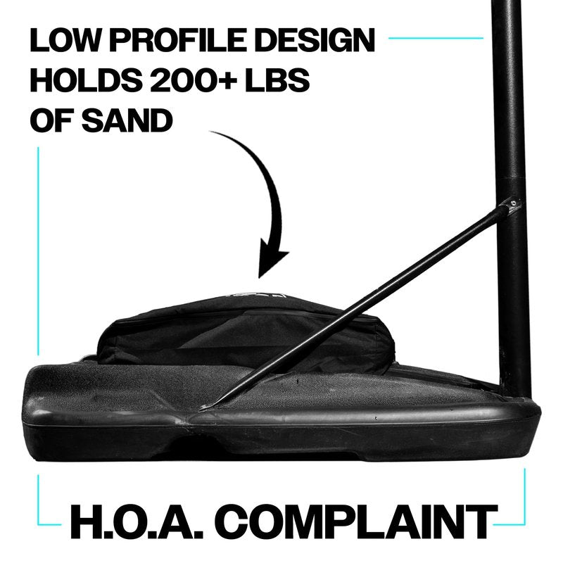 Hoop Secure Mini - The Original Solution - Heavy Duty Weighted Base Anchor for Basketball Hoops - Weather Resistant, Durable Design, Holds 200+ lbs. Patents-Pending, HOA Friendly (Mini, Black)