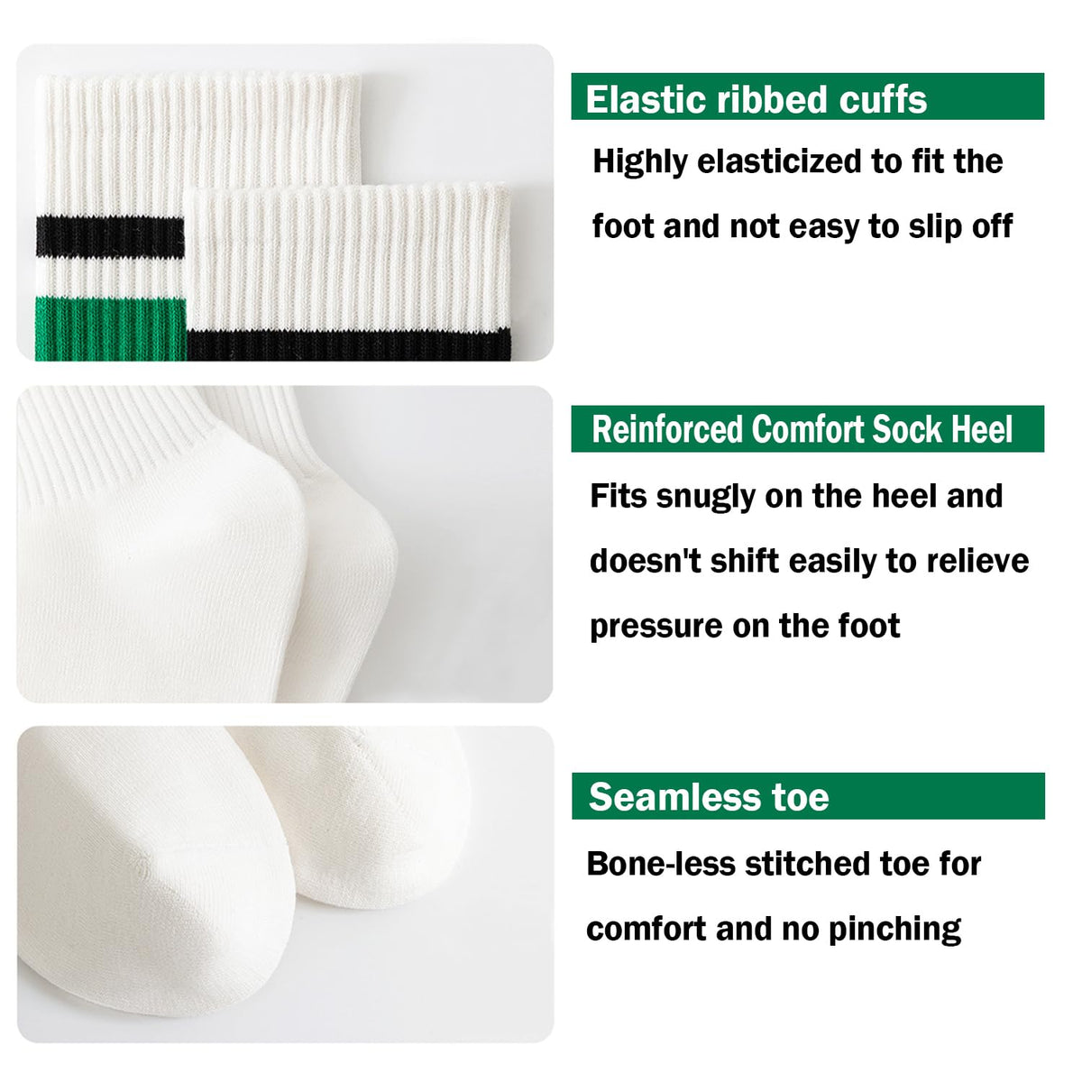 hiqqifazz women's men's selected Athletic round neck socks cotton stripe socks 5/10 pairs