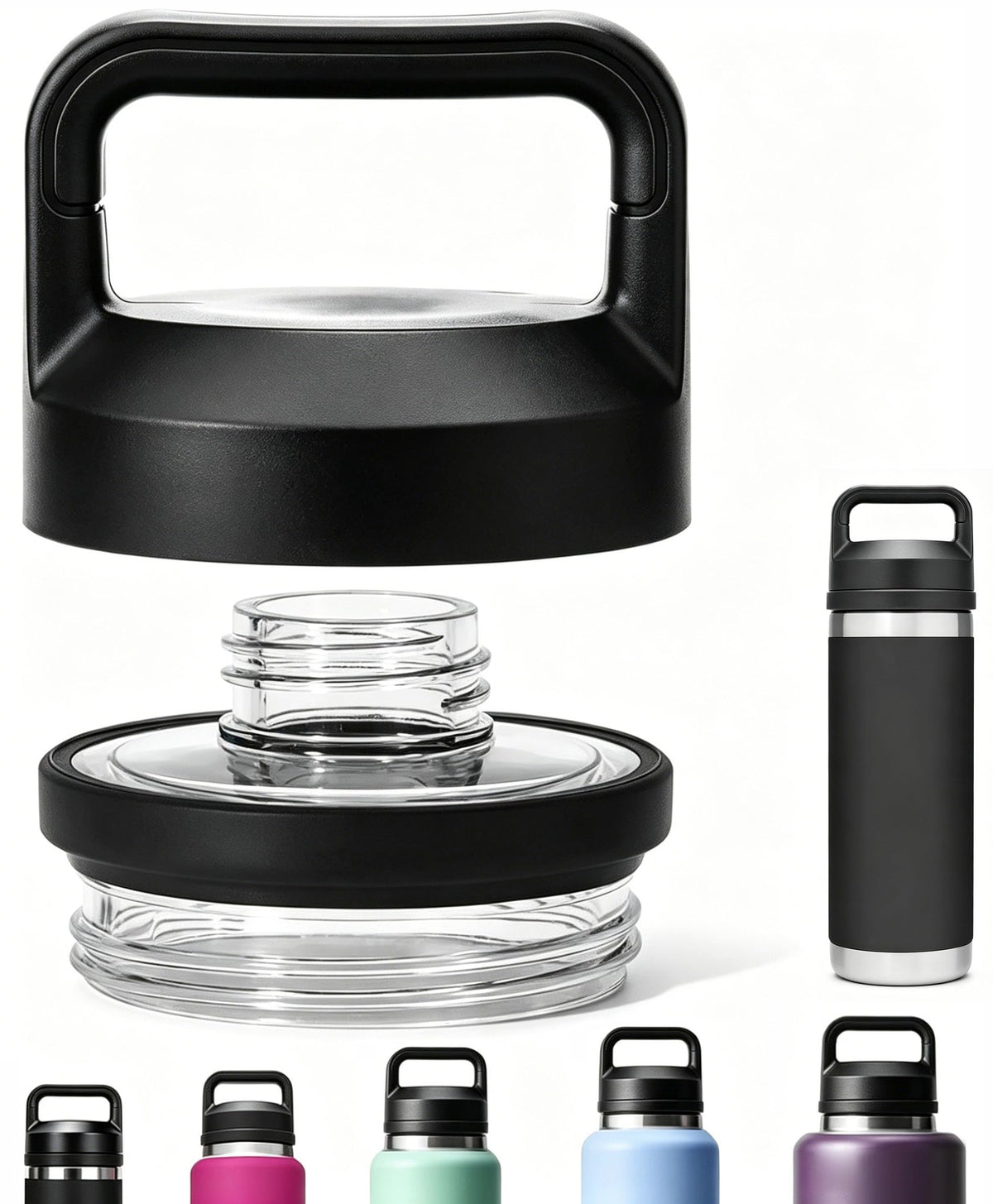 Replacement for YETI Rambler Bottle Chug Cap Lid, Screw Top Lid Replacement Fits for 18/26/ 36/64 oz YetiRambler, Chug CapLid Replacement for Yeti Rambler Models