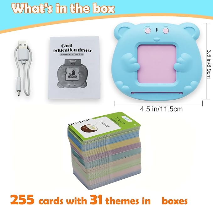 MAYAPHILOS 510 Sight Words Japanese and English Talking Flash Cards, Learn Japanese for Kids, Bilingual Toys for Toddlers Japanese Learning Toys Sensory Preschool Educational Birthday Gifts