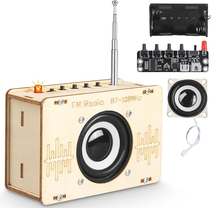 Poraxy Science Kits for Kids Age 8-12 12-14, STEM Kits 8-10, Build Your Own FM Radio Kit, Electronic DIY Experiment Engineering Building Project, Toys Gifts for Teen Boys Girls 9 11 13 15 16+