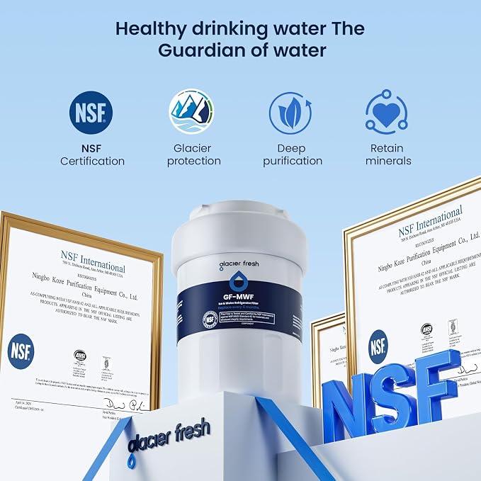 GLACIER FRESH Replacement for MWF Refrigerator Water Filters, SmartWater MWFP