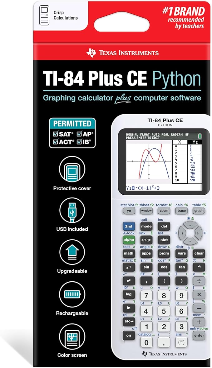 Texas Instruments TI-84 Plus CE Color Graphing Calculator, Bright White