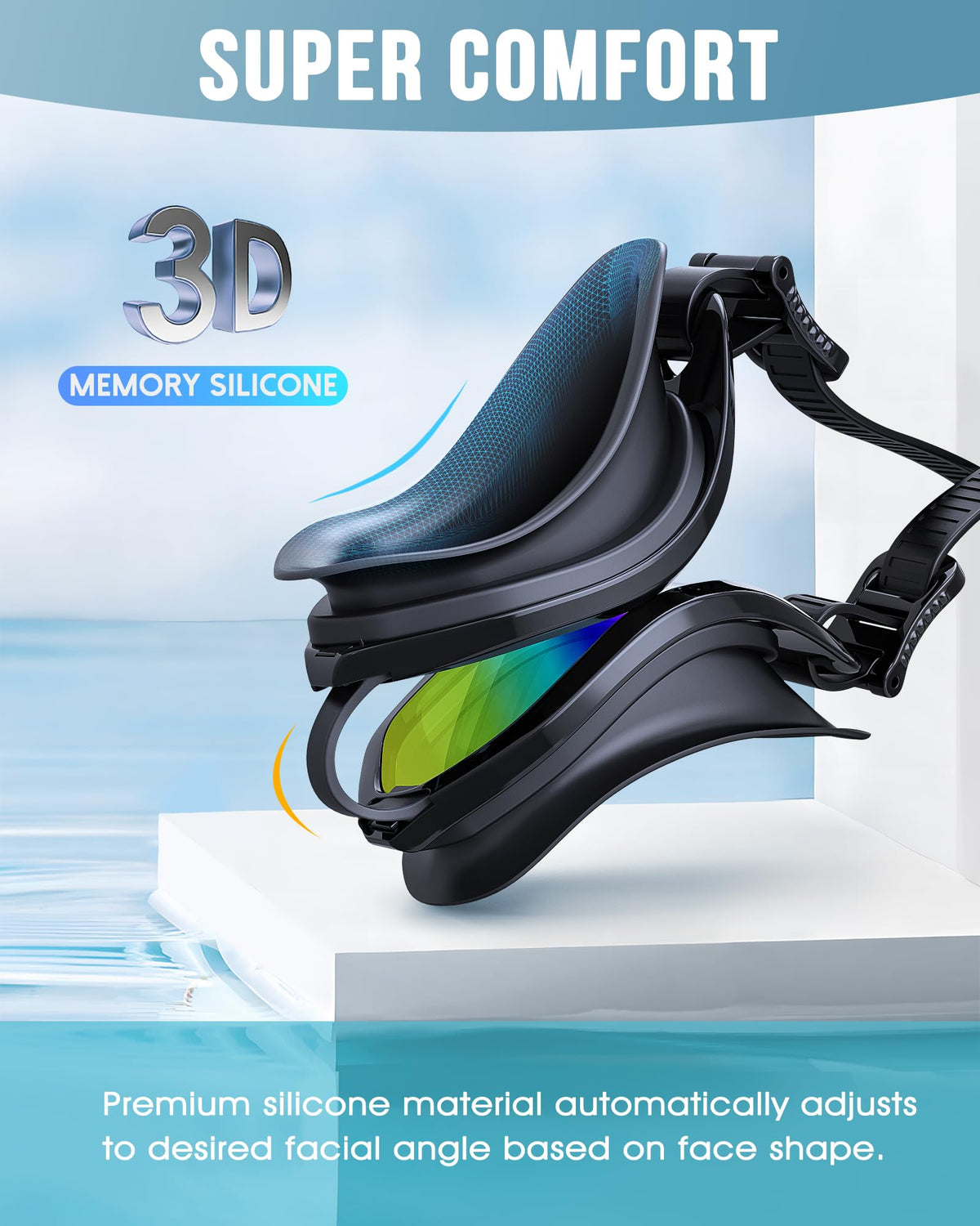 Vegemono Swim Goggles, 6 Pack Unisex Adult Swimming Goggles Upgraded Anti-Fog Anti UV No Leakage Wide View for Men Women Youth