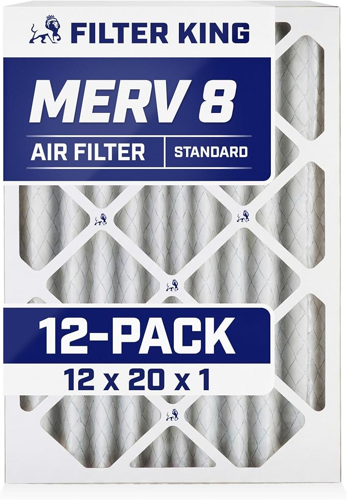 Filter King 12x20x1 Air Filter | 12-PACK | MERV 8 HVAC Pleated A/C Furnace