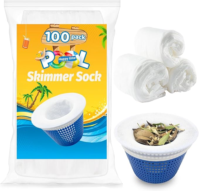100-Pack Pool Skimmer Socks, Pool Fliter Socks Swimming Pool Skimmer Basket