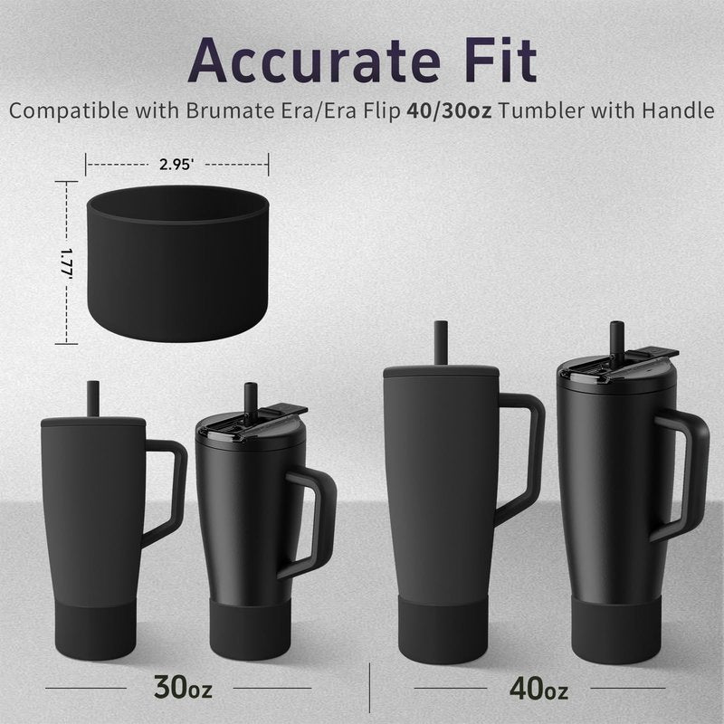 ZXFYE 2Pcs Protective Boot Compatible with Brumate Era/Era Flip 40 oz 30 oz Tumbler, Anti-Dent & Anti-Slip Silicone Bottom Cover Protector Sleeve Bumper for Brumate Era/Flip Tumbler with Handle