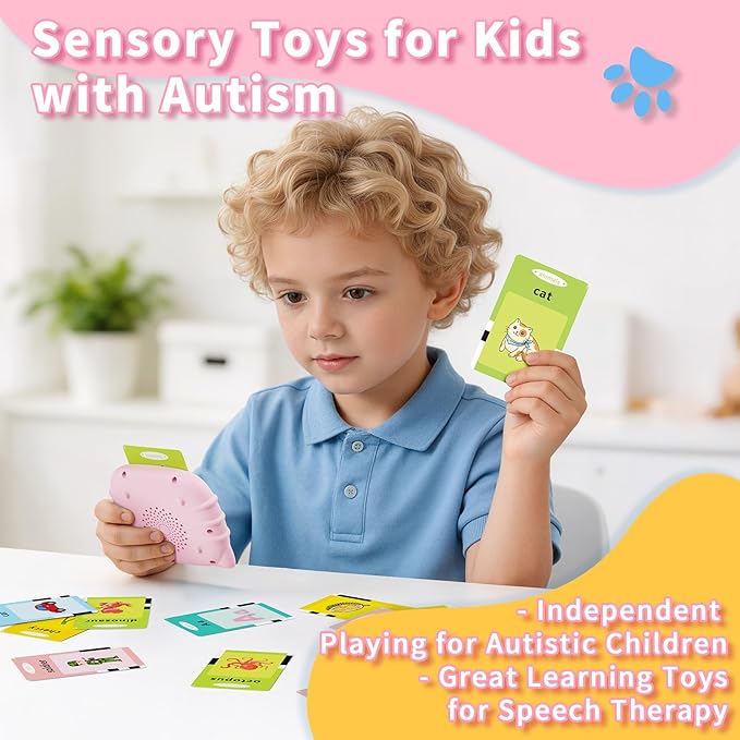 Toddler Toys Talking Flash Cards for 1 2 3 4 5 6 Year Old Boys and Girls, Autism Sensory Toys for Autistic Children, Learning Educational Montessori Speech Therapy 248 Sight Words Kids Gifts