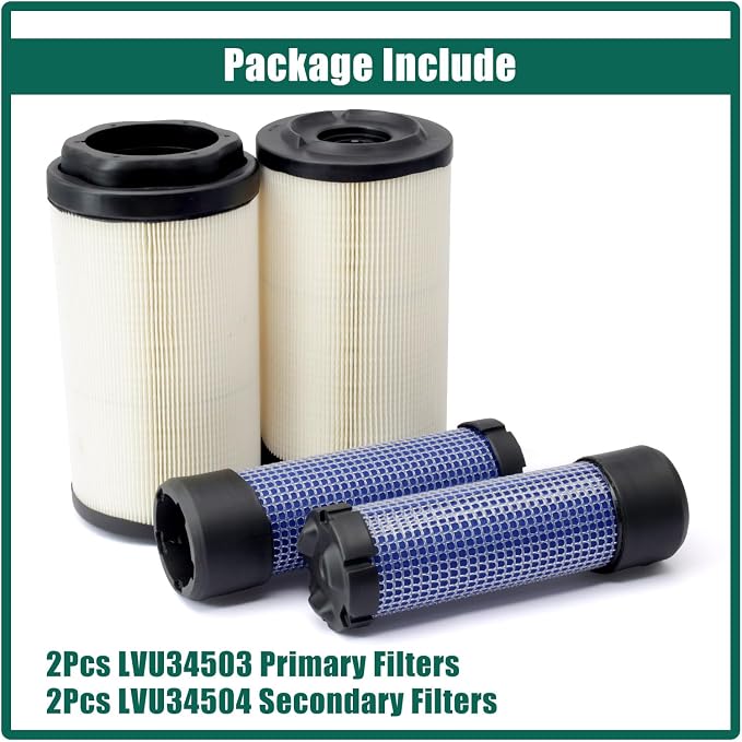 YUXIVCNE 2Pcs LVU34503 LVU34504 Primary & Secondary Air Filter Compatible