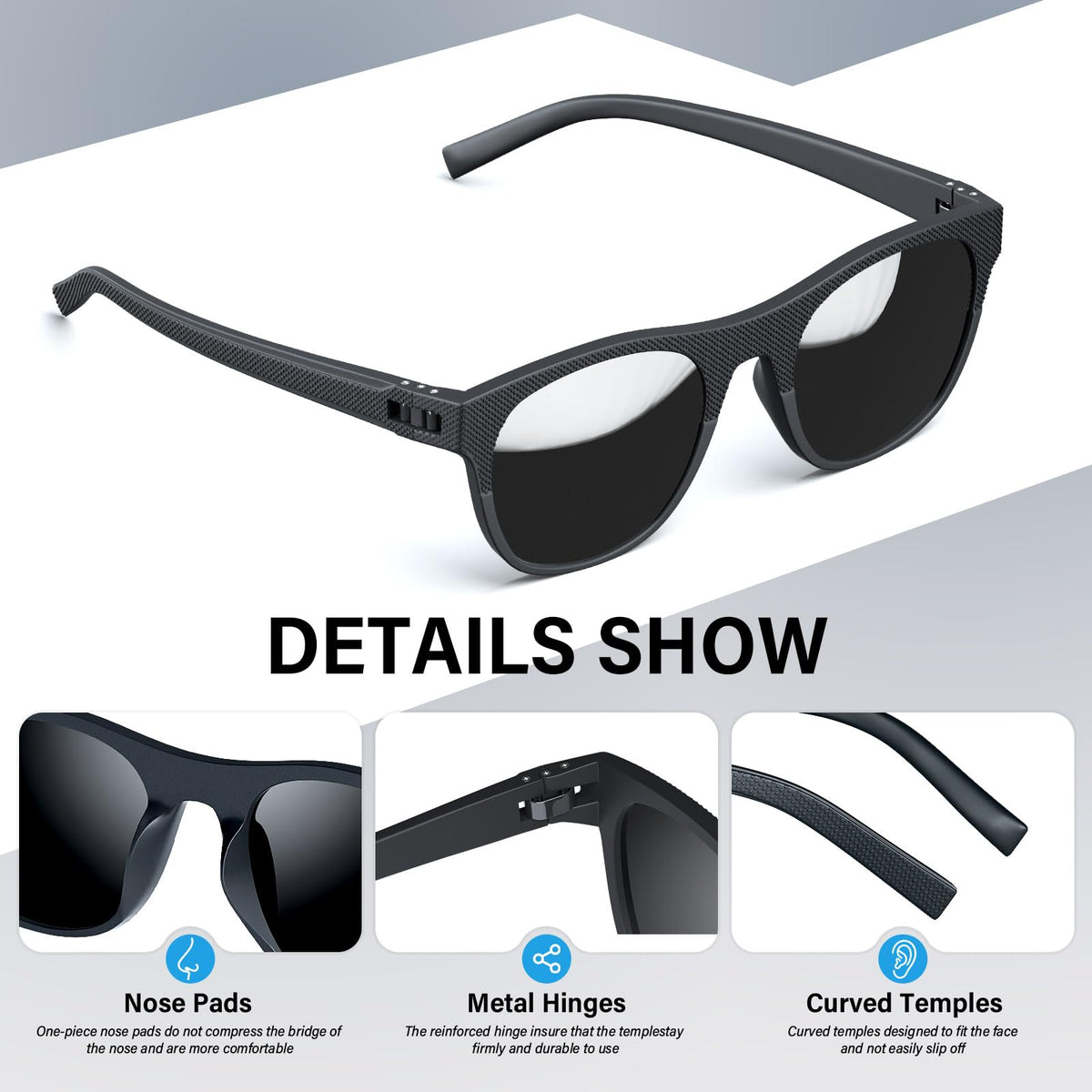 IKTOD 4 Pack Polarized Sunglasses for Men and Women,UV Protection Mens Sun Glasses for Fishing Running Cycling Driving (4 Pack-Black/Black/Black/Black-M03)
