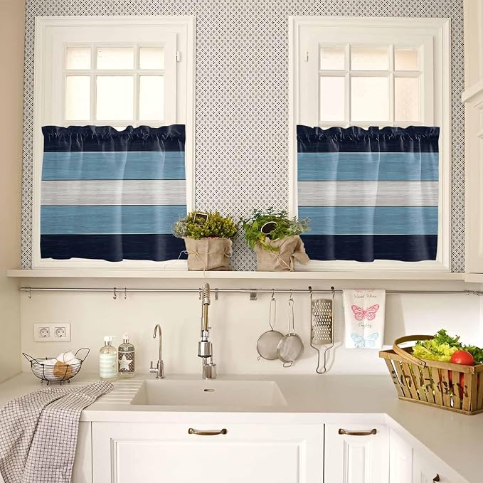 Vintage Country Woodcuts Window Valance Curtains, 2 Panel