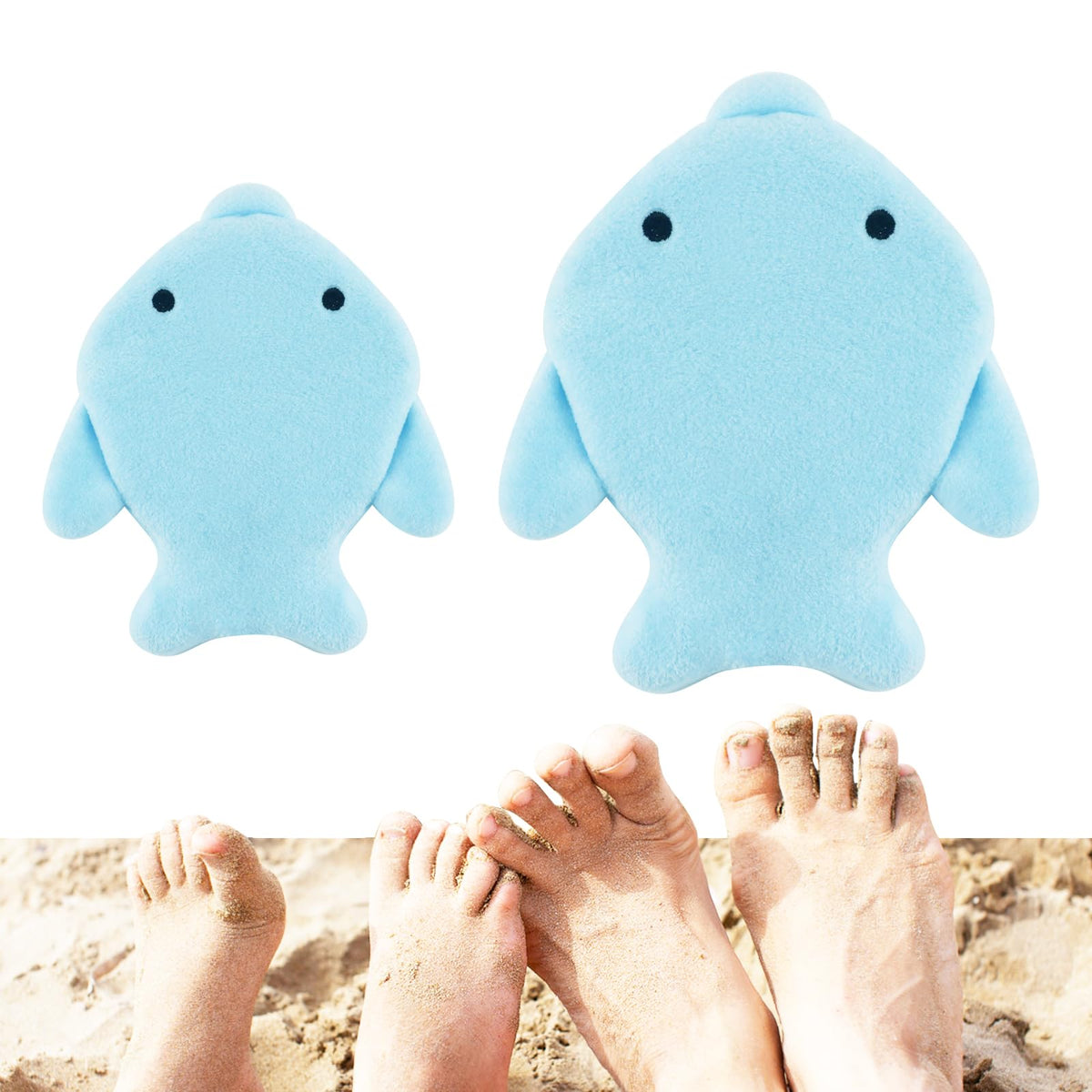 Blublu Park 2 Pcs Sand Remover for Beach, Skin-Friendly, Dolphins