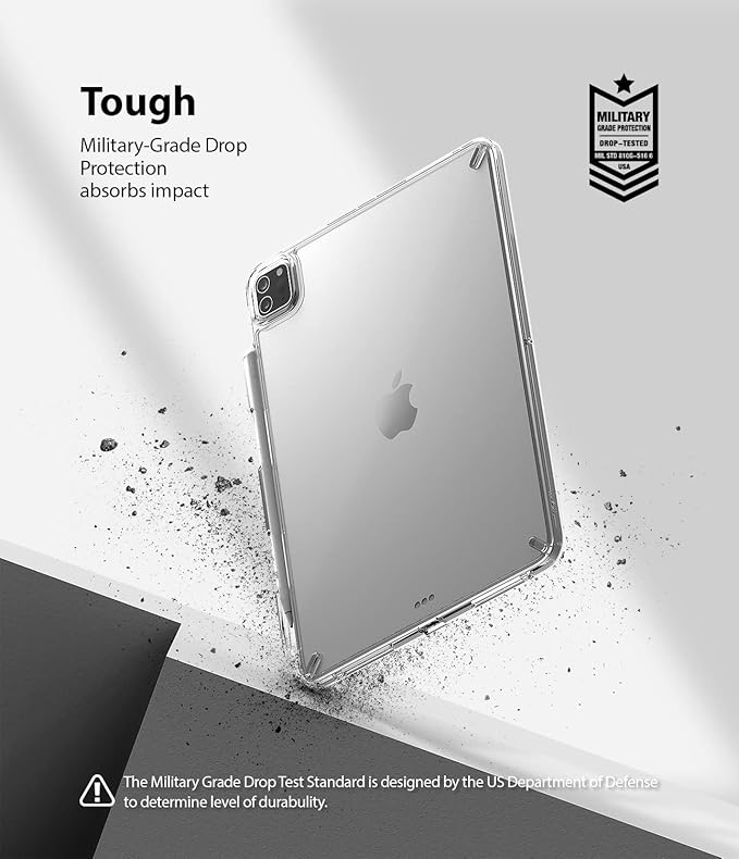 Ringke Fusion [Case + Pencil Holder] Compatible with iPad Pro 11 Inch Case (4th 2022, 3rd 2021, 2nd 2020, 1st 2018) Transparent Hard Back Shockproof Double Air Pocket Bumper - Clear