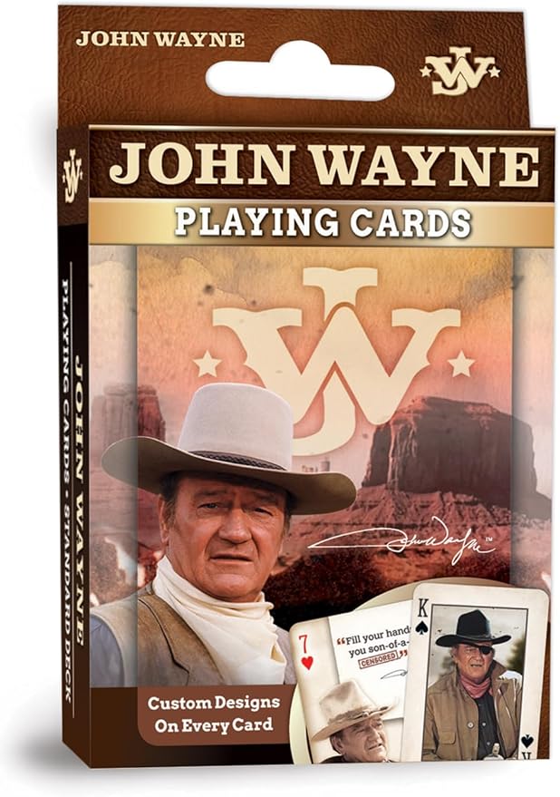 MasterPieces Family Games - John Wayne Playing Cards - Officially Licensed Playing Card Deck for Adults, Kids, and Family
