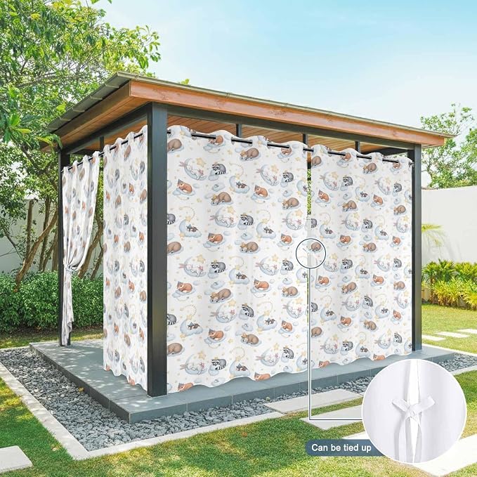 Cartoon Animals Outdoor Curtains