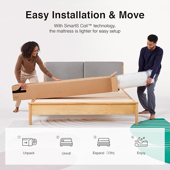 Novilla Twin Mattress, 6 Inch Twin Size Mattresses in a Box with Smarts™ Coil for Pressure Relief, Medium Plush Foam and Spring Hybrid Colchones with CertiPUR-US Certified for Kids